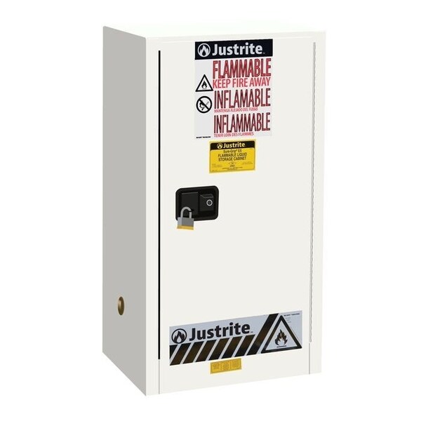 Justrite 15 gal, 1 Shelves, 18-Gauge Steel, 23.25 in W x 44 in H x 18 in D, white 891525 - main